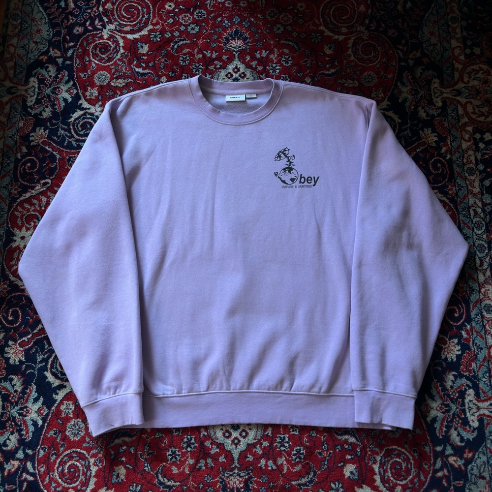 Obey Men's Lavender Crewneck Sweater